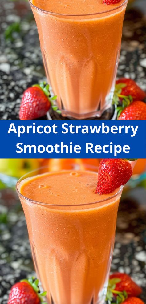 Want new apricot recipes? Our Apricot Strawberry Smoothies Recipe is ideal! A healthy smoothie recipe easy to make, perfect for breakfast ideas and kids. Enjoy this delicious drink recipe. Apricot Tart Recipe, Layered Smoothie, Strawberry Smoothie Recipe, Healthy Smoothie Recipe, Easy Healthy Smoothie Recipes, Apricot Smoothie, Fruit And Yogurt, Quick Smoothies, Apricot Recipes