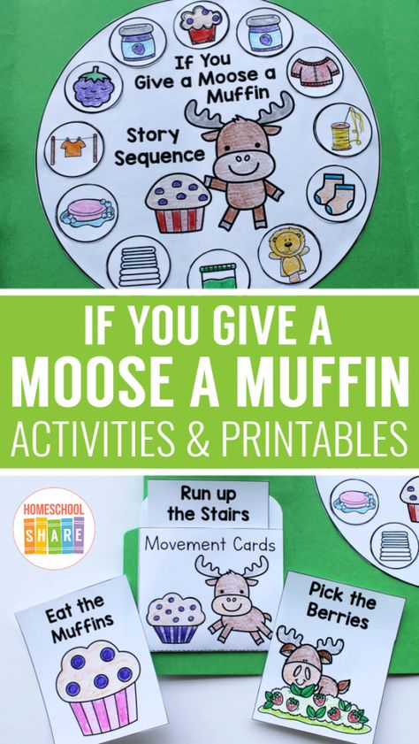 If You Give A Activities, Preschool Story Activities, Muffin Preschool Activities, Author Study Preschool, If You Give A Moose A Muffin Craft Preschool, If You Give A Mouse A Muffin Activities, Laura Numeroff Crafts, If You Give A Moose A Muffin Activities Preschool, Laura Numeroff Activities Preschool