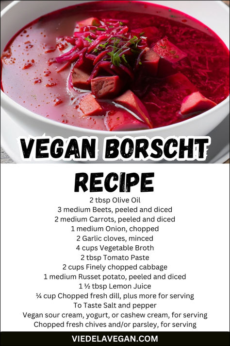 Vegan Borscht Recipe Vegan Borscht Soup, Beet Cabbage Soup, Vegetarian Borscht Soup, Easy Borscht Soup Recipe, Borscht Soup Recipe Vegetarian, Borch Soup Borscht Recipe, Borst Soup Borscht Recipe, Beet Borscht Soup, Recipe With Beets