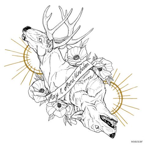 Deer Head Tattoo, Red Dead Redemption Art, Moth Tattoo Design, Badass Drawings, Western Artwork, Deer Tattoo, Red Redemption 2, Horse Tattoo, Head Tattoos