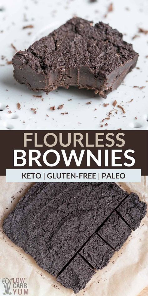 Keto Sweet Snacks, Low Carb Brownie, Flourless Brownie Recipe, Postres Keto, Flourless Brownies, Low Carb Brownies, Postre Keto, Homemade Almond Milk, Gluten Free Brownies