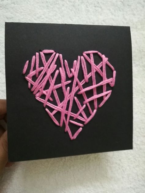 3d Hearts, Heart Card, 3d Heart, Heart Strings, Black Card, Valentine Cards, Heart Cards, Black Paper, Paper Cards