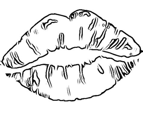 Lips Coloring Pages, Stencil Outline Tattoo, Drawing Words, Stammestattoo Designs, Coloring Pages Ideas, Kiss Tattoos, Beginner Tattoos, Stencil Outline, Outline Tattoo