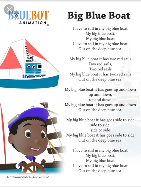 Tots Activities, Nursery Rhyme Nursery, Transportation Songs, Boat Nursery, Nursery Rhymes Poems, Rhymes Lyrics, Nursery Rhymes Lyrics, English Rhymes, Boat Theme