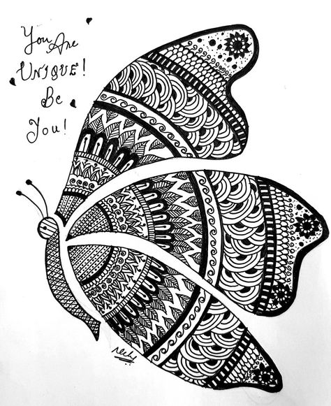 Butterfly Mandala Art, Butterfly Mandala, Zen Doodle, Mandala Drawing, Butterfly Pattern, Line Art Drawings, Mandala Art, Line Art, Zen