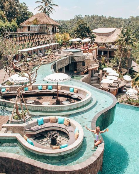 Wanna Jungle Pool and Bar, Bali, Payangan, Indonesia Honeymoon Goals, Jungle Resort, Voyage Bali, Resort Architecture, Resort Design, Resort Pools, Hotel Pool, Pool Bar, Destination Voyage