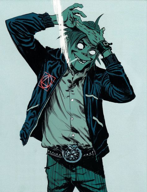 2d And Murdoc, Gorillaz 2 D, Jamie Hewlett Art, 2-d Gorillaz, Gorillaz Fan Art, Monkeys Band, Gorillaz Art, Jamie Hewlett, Dirty Harry