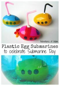 Plastic Egg Crafts, Submerged Vbs Crafts, Submarine Craft, Stones Craft, Submerged Vbs, Transportation Crafts, Transportation Preschool, Recycling Ideas, Transportation Theme