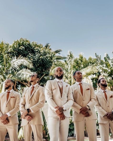 Tan suits are a versatile and stylish wardrobe staple. They can be dressed up or down, depending on the occasion. Here are a few ideas for how to wear a tan suit.

 #tan #suit #style #fashion #mensfashion #mensstyle #wedding #formal #business #casual Tan Suits For Men Wedding, Neutral Groomsmen Suits, Beige And Brown Groomsmen Suits, Champagne Groomsmen Suits, Mens Neutral Wedding Guest Outfit, Tan Grooms Suit, Sand Wedding Suit, Tan Suits Wedding, Caramel Groomsmen Suits