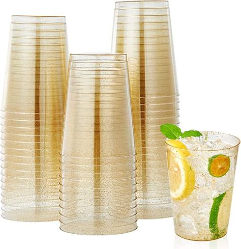 Gold Plastic Cups, Disposable Barware, Disposable Cups Wedding, Pimms Bar, Plastic Cups For Wedding, Custom Disposable Cups, Plastic Wedding Cups, Christmas Party Cups, Halloween Party Cups