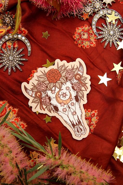 SHOP — Pony Gold Stay Gold Ponyboy Tattoo, Rachel Urquhart, Pony Gold Illustration, Pony Gold, Gold Illustration, Skull Sticker, Western Cowgirl, Cow Skull, Transparent Stickers