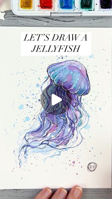 DRAWING TUTORIALS🔹WATERCOLOR🔹SKETCHING on Instagram: "Let’s draw this cute one jellyfish💙🪼  ⭐️Full version of this lesson is available on my Patreon, link in my bio @dreamanddraw.school   💚Also get my free demo lesson via the link in my BIO 👉 @dreamanddraw.school  #dreamanddrawschool  #watercoloursketching #inkwash #inkandwash #inkwatercolor #inkwatercolour #inkandwatercolour #inkandwatercolor #inkandwatercolorsketching #sketching #sketchingdaily #sketchingart #sketchingtutorial #sketchingtime #sketchingnow #travelsketching #sketchingeveryday #sketchingbook #sketchingideas #sketchingclass #sketchingnowwatercolour #sketchingtips #sketching_pro #sketchingoftheday #sketchingday #sketchingtools #sketchingchallenge #arttutorials #sketchtutorials" Jellyfish Drawing Tutorial, Jelly Fish Drawing Sketches, Drawing Jellyfish, Tattoo Sea, Watercolor Sketching, Watercolor Jellyfish, Jellyfish Drawing, Sketching Tools, Sketching Tips