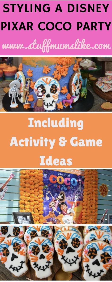 How to throw a Disney Pixar Coco Themed Party!! Including game and activity ideas! Coco Party Games, Disney Party Games, Coco Birthday, Coco Party, Birthday Games For Kids, Pixar Coco, Girls Party Decorations, Fiesta Birthday, 2 Birthday