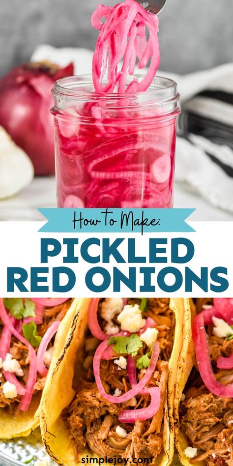 Pickle Onions Recipe, Easy Pickling Recipes, Pickled Vegetables Recipe, Red Onion Recipes, Quick Pickled Red Onions, Quick Pickled Onions, Fermented Veggies, Frugal Recipes, Quick Pickled