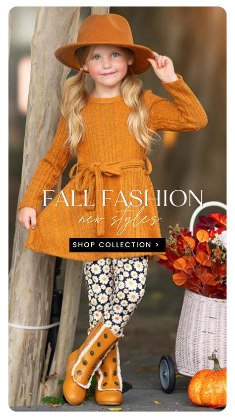 Your little fashionista will love our trendy fall collection featuring cozy sweaters, adorable dresses, and playful accessories. Shop now and make this season her most stylish yet! Fall Picture Outfits For Kids, Girls Fall Outfits Kids, Unique Kids Clothes, Pumpkin Spice Everything Nice, Festive Activities, Adorable Dresses, Blended Families, Pumpkin Spice Everything, Fall Festivities