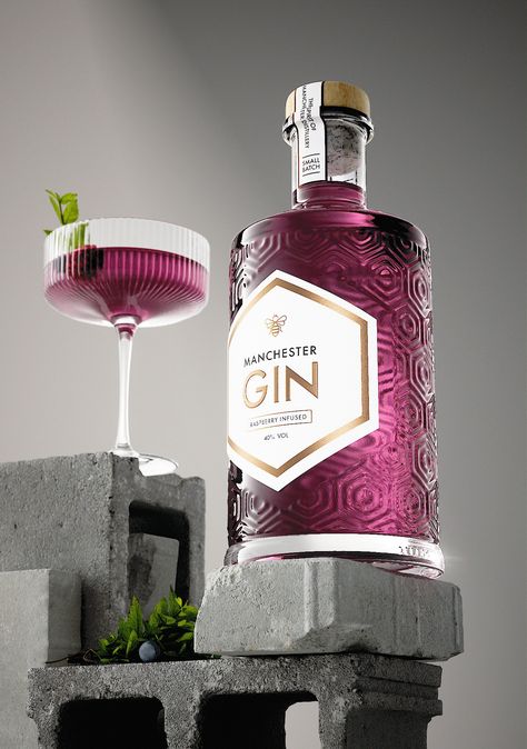 Manchester Gin Bottle CGI :: Behance Alcohol Packaging Design, Product Visualization, White Cafe, Drinks Packaging Design, Gin Bottle, Cocktail Photography, Bottle Design Packaging, Alcohol Packaging, Blender Tutorial