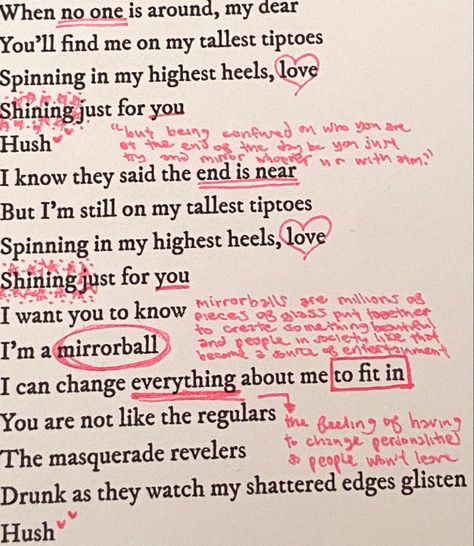 Taylor Swift Annotated Lyrics, Annotated Song Lyrics, Annotating Song Lyrics, Annotated Taylor Swift Lyrics, Mirrorball Wallpaper Taylor Swift, Mirrorball Wallpaper, Lyric Analysis, Wallpaper Taylor Swift, Taylor Swift Song