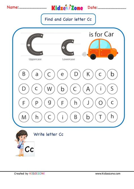 Letter C Preschool, Letter C Activities, Letter C Worksheets, Trace Letters, Pre K Worksheets, Emotions Activities, Kindergarten Letters, The Letter C, Kids Worksheets Preschool