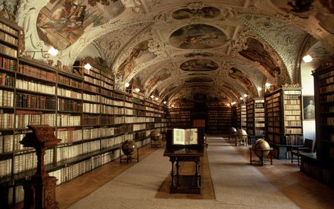 Klementinum Library, Prague, Czech Republic Prague Library, Library Prague, Strahov Monastery, Baroque Ceiling, European Trips, Beautiful Libraries, Prague Photos, Dark Academia Wallpaper, 1920x1200 Wallpaper