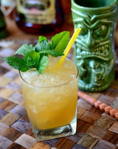 Tiki Drinks Cocktails, Luau Food, Disney Drinks, Tiki Style, Name Recognition, Tiki Drinks, Tiki Cocktails, Mint Sprig, Drinks Cocktails