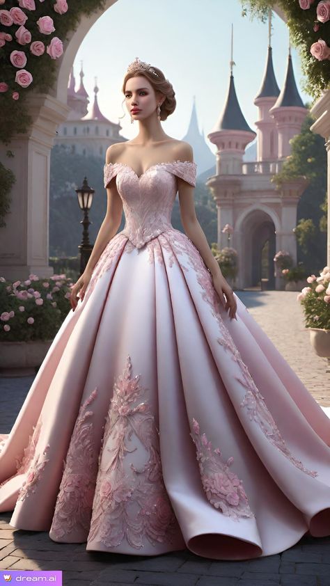 Queen Of Hearts Halloween Costume, Cinderella Gown, Bell Sleeve Wedding Dress, Moda Kimono, October Outfits, Pink Satin Dress, Paper Doll Dress, Formal Occasion Dress