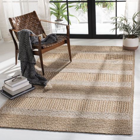 Bay Isle Home Chesnut Striped Handmade Flatweave Jute Natural/Ivory Area Rug | Wayfair Organic Pattern, Jute Area Rugs, Natural Fiber Rugs, Ivory Area Rug, Farmhouse Rugs, Sisal Rug, Striped Rug, Ivory Rug, Jute Rug