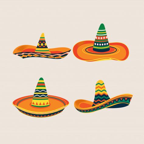 Sombrero Illustration, Mexican Illustration Art, Mexican Iconography, Mexican Centerpiece, Mexico Illustration, Mexican Sombrero Hat, Mexico Print, Day Of The Dead Artwork, Hat Illustration