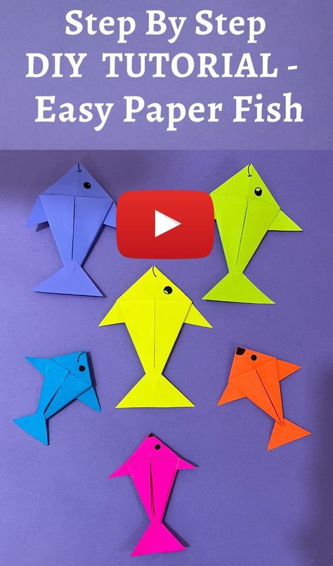 Let's make a easy moving toy craft for kids. Easy Step by Step tutorial on how to make paper fish. #trending #videoforkids #craft #easy #simple #diy #diycrafts #fish #howto ##create #kidstoys #toycraft #easyfish #fishing #colors #fabbcraft #tutorial #fabulous #new #best #top #mini #small #tall #handmade #with #handle #happy #smile #5minute #beautiful #gorgeous #usa #uk #canada #australia #nz #europe #project #howto #origami #kids #kidsvideo #kidscraft #art #mini Origami Fish Easy, Home Decor Ideas Paper, Paper Flower Wall Hanging, Wall Hanging Ideas, Paper Fish, Origami Fish, Flower Wall Hanging, Hanging Ideas, How To Make Origami