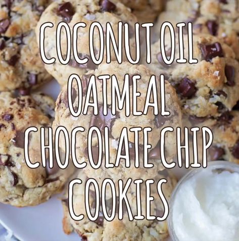 Cookie With Coconut, Coconut Oil Recipe, Cookies Without Brown Sugar, Oatmeal Chocolate Chip Cookie, Chocolate Chip Oatmeal Cookies, Baking With Coconut Oil, Coconut Muffins, Coconut Oil Recipes, Frozen Cookies