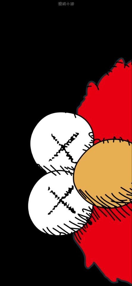 Kaws Aesthetic Wallpaper Iphone, Kaws Wallpaper Red And Black, Red Kaws Widget, Hype Beast Drawing, Backwood Painting, Elmo Kaws Wallpaper, Hypebeast Pictures, Kaws Aesthetic Wallpaper Black, Red Bape Wallpaper