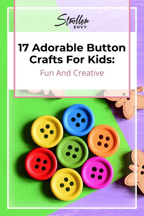 Your kids will have a blast with these super simple and adorable button crafts! Pull out this list if you need craft ideas for summer days, after-school or rainy Sundays! The best part about using buttons is that there is no huge mess! That's a win for the whole family! #momlife #artsandcrafts #craftsforkids Easy Button Crafts, Craft Ideas For Summer, Quick Kids Crafts, Button Crafts For Kids, Easy Preschool Crafts, Buttons Crafts Diy, Birdhouse Craft, Stay Busy, Quick And Easy Crafts