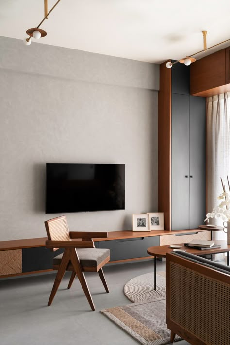 Mumbai Apartment, Design Interior Modern, Paint Palettes, Tv Unit Interior Design, Modern Tv Wall, Living Room Tv Unit, Interior Design Your Home, Hall Interior Design, Tv Room Design