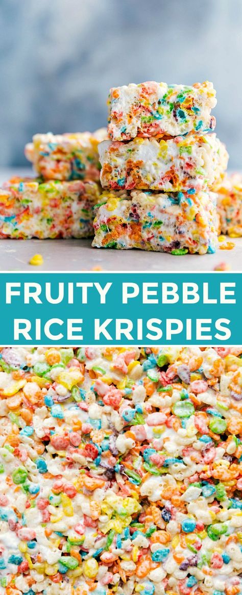 Fruity Pebble, Krispie Treats Recipe, Rice Recipes For Dinner, Colorful Desserts, Cereal Treats, Kid Desserts, Rice Crispy Treats, Fruity Pebbles, Crispy Treats