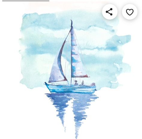 Sailboat Drawing, Boat Watercolor, Watercolour Pictures, Watercolor Boat, Boat Drawing, Sailboat Art, Watercolor Beginner, Sailboat Painting, Watercolor Pictures