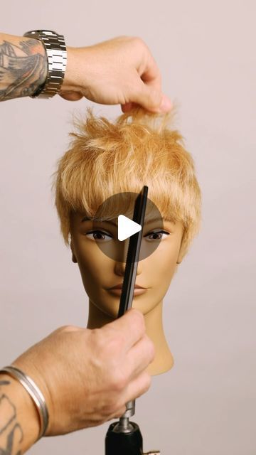 Joel Torres Style - Tutorials on Instagram: "Pixie haircut tutorial Cut & video @joeltorresstyle  . #haircut #pixiehair #pixie #shorthairdontcare #shorthair #pelocorto" Pixie Haircut Diagram, Pixies For Thinning Hair, Side Shave Pixie Haircut, Pixie Transition Haircuts, Pixie Haircut Tutorial Step By Step, Short Haircut Tutorial Step By Step, Textured Pixie Cut Thick Hair, How To Cut Pixie Haircut Tutorial, How To Cut A Pixie Haircut Diy