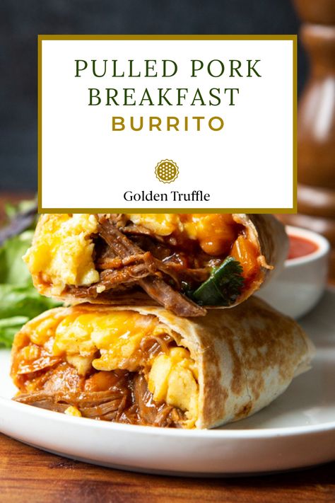 Our pulled pork breakfast burrito is the perfect way to use leftover pulled pork. Make a batch of breakfast burritos with pork for your family this week. Carnitas Breakfast Burrito, Pork Breakfast Burrito, Pulled Pork Breakfast Sandwich, Leftover Pulled Pork Burritos, Breakfast Pulled Pork, Pulled Pork Omelette, Pulled Pork Breakfast Burrito, Healthy Pulled Pork Meals, Pulled Pork Quesadilla Recipes