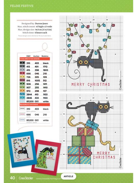 Cross Stitch Christmas Cards, Cross Stitch Projects Ideas, Holiday Cross Stitch Patterns, Blackwork Cross Stitch, Cat Cross Stitches, Cross Stitch Quotes, Holiday Cross Stitch, Xmas Cross Stitch, Cat Cross Stitch Pattern