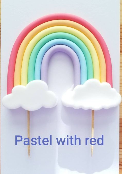 Large Rainbow Cake Topper - Etsy caketrend ♞ Unicorn Rainbow Cake Topper Printable, Balloon Cake Topper Printable, Rainbow Printable Cake Topper, Rainbow Topper Printable, Topper Pelangi, Rainbow Cake Topper Printable, Rainbow Cake Designs, Rainbow Fondant Cake, Fondant Rainbow Cake Topper