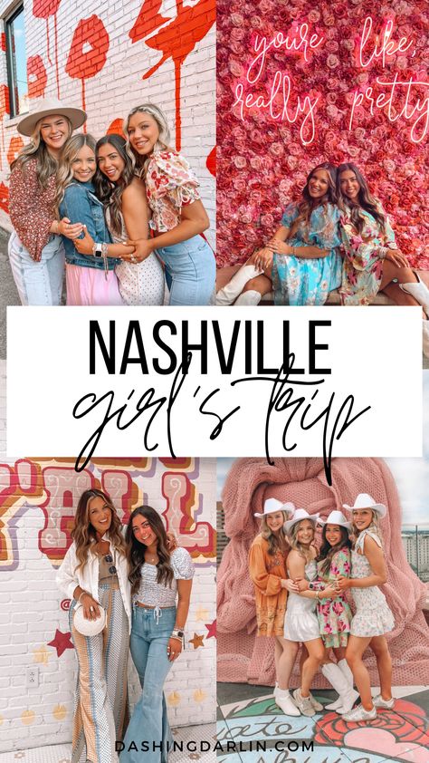 NASHVILLE GIRL'S WEEKEND: THE ULTIMATE GUIDE - Dashing Darlin' Nashville Girls Weekend, Nashville Style Outfits, I Believe In Nashville, Nashville Travel Guide, Weekend In Nashville, Nashville Vacation, Nashville Bachelorette Party, East Nashville, Nashville Trip