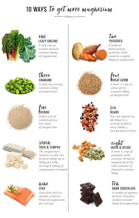 Get more magnesium in your diet with this list of 10 magnesium-rich foods--and find out why it's so important to get your daily dose of this mineral. Magnesium Rich Foods, Nutrition Activities, Hello Glow, Magnesium Benefits, Baking Soda Beauty Uses, Best Fat Burning Foods, Nutrition Education, Diet Keto, Nutrition Plans