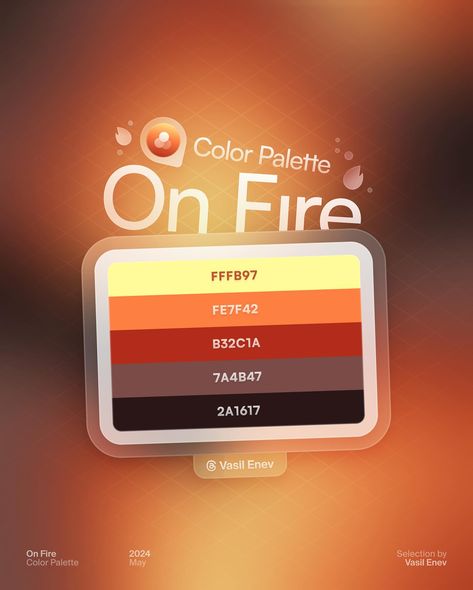 🐦‍🔥 On Fire • Color Palette The #Gradient is made with tons of love. Sharing each of the 🎟️ Color Tickets with the representative color codes. You are free to pick a swatch and let me know what it reminds you of! Make sure to comment or dm me with questions! 🫶🏻 All the mesh gradients from the collection will be up to grab on my links! 🐦‍🔥 • #stunninggradients #colorpalette #designinspiration #gradient #gradients #color #colors #palette #graphicdesign #graphicdesigner #dotuiux #uiux #ui #w... App Color Palette, Fire Color Palette, Gradient Palette, Gradient Color Palette, Mesh Gradient, Accessories Drawing, Ui Color, Gradient Color Design, App Screenshots