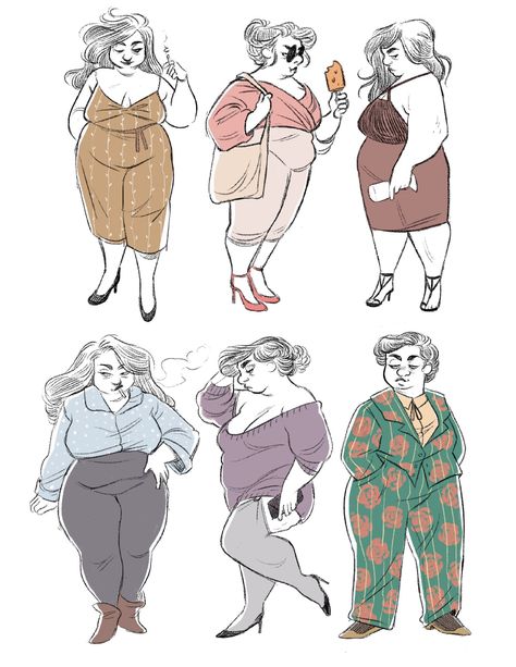 Body Type Drawing, Plus Size Art, Fat Art, Body Reference Drawing, Anatomy Drawing, Poses References, Body Reference, Character Design References, Drawing Poses