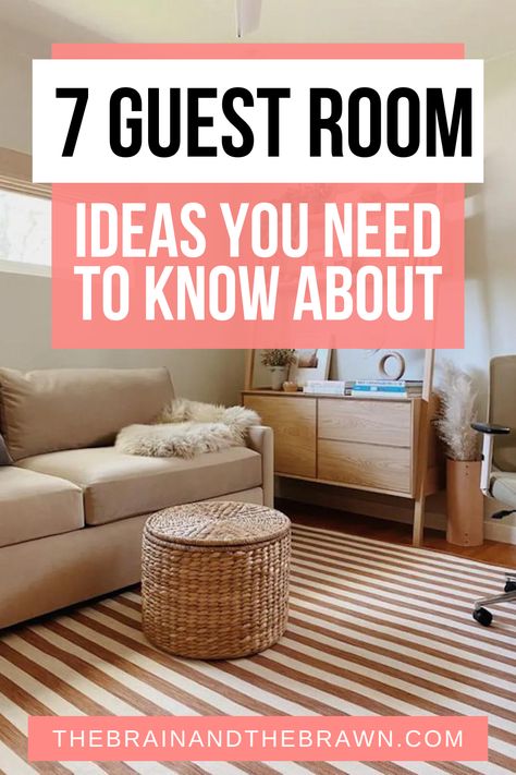 Looking for smart home office guest room ideas? Or maybe you're wondering how on earth you can maximize your room that serves as a guest room office? As a professional in room layout & flow, I've collected the 7 ccategories you can choose from here today! Modern Guestroom Ideas, Treadmill Guest Bedroom, Guest Room Flex Space, Multi Function Room Ideas Home Office, Guest Room With Sleeper Sofa, Guest Room Shelves, Day Bed Office Combo Layout, Spare Sitting Room Ideas, Meditation Guest Room