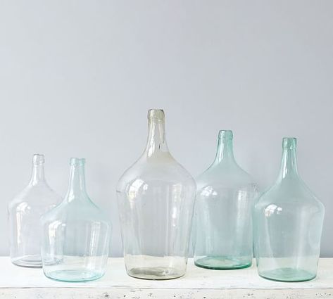 Vases, Decorative Vases & Vase Fillers | Pottery Barn Wine Bottle Vases, Antique Glass Bottles, Mason Jar Vases, Candle Matches, Hand Thrown Pottery, Jar Vase, Bottle Vase, Shelf Styling, Oil Bottle