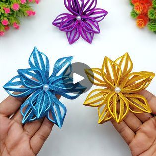 DIY: How to Make Beautiful Flowers | Easy Glitter Foam Flower Making | Glitter Foam Sheet Crafts | flower, foam, glitter, craft | DIY: How to Make Beautiful Flowers | Easy Glitter Foam Flower Making | Glitter Foam Sheet Crafts | By Creative Art & Craft IdeasFacebook Glitter Foam Sheet Crafts, Flower Foam, Foam Sheet Crafts, Foam Flower, Flowers Easy, Foam Sheets, Foam Flowers, Flower Crafts, Flower Making