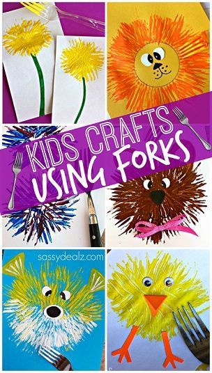 Kids crafts using forks! Find a dandelion, chick, bear, fireworks, lion, puffer fish and more. #kidcrafts #forkcrafts #forkart #funcrafts #uniquecrafts #creativecrafts Fork Crafts, Fun Kids Crafts, Fireworks Craft, Fork Art, Crafty Morning, A Dandelion, Kid Art, Kid Craft, Puffer Fish