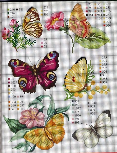 awesome Cross Stitch Patterns Free Butterfly Cross Stitch Pattern, Butterfly Cross Stitch, Pola Kristik, Cross Stitch Love, Pola Sulam, Cross Stitch Bird, Beautiful Cross Stitch, Butterflies And Flowers, Floral Cross Stitch