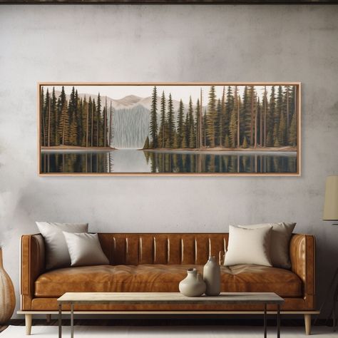 River Colored Pencil Landscape Wall Art Print, Lake, Trees, Mountain, Reflection, Large Canvas Art Print, Panoramic, Wall Art, Canvas Print - Etsy Mountain Home Wall Decor, Colored Pencil Landscape, Pencil Landscape, Mountain Reflection, Panoramic Wall Art, Forest Wall Art, Large Canvas Art, Large Wall Decor, Modern Cabin