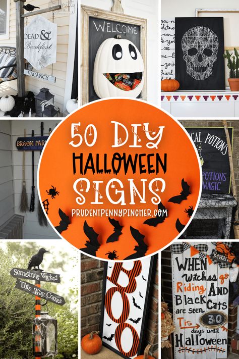 Give your home a spooktacular makeover on a budget with these indoor and outdoor DIY Halloween Signs. You will find easy DIY signs for your Halloween front porch, yard, mantles, wall art, and much more. Whether you are looking for indoor or outdoor Halloween decorations, there are plenty of ideas for inspiration here. There are wooden signs, framed canvas ideas, vinyl signs for Cricut projects, and much more. They make great wood crafts and Halloween crafts for adults too! Diy Painted Halloween Signs, Diy Halloween Signs, Creepy Door, Halloween Signage, Halloween Crafts For Adults, Halloween Signs Diy, Halloween Wood Signs, Days Until Halloween, Happy Halloween Signs