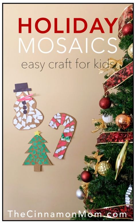 Mosaics For Kids, Christmas Extravaganza, Cub Scout Activities, Christmas Mosaics, Paper Mosaic, Scout Activities, Christmas Activity, Cub Scout, Easy Activities